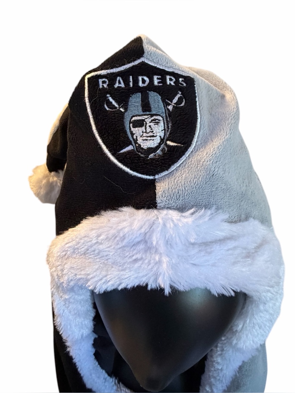 Las Vegas Raiders Hooded Scarf Hat w/ Pockets NFL Forever Collectibles